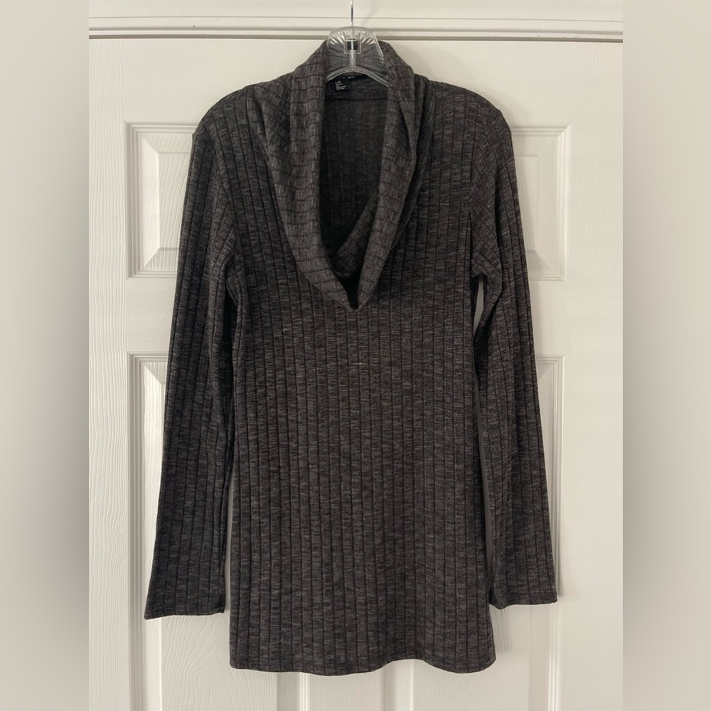 Forever 21 Heather Grey Cowl Neck Long Sleeve Bodycon Sweater Dress